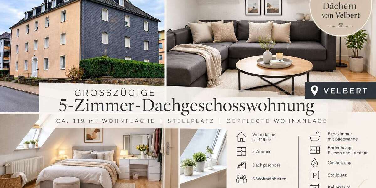 Etagenwohnung Velbert - 5 Zimmer, 119 m&sup2;, 135.000&euro; | Angebot:27525560
