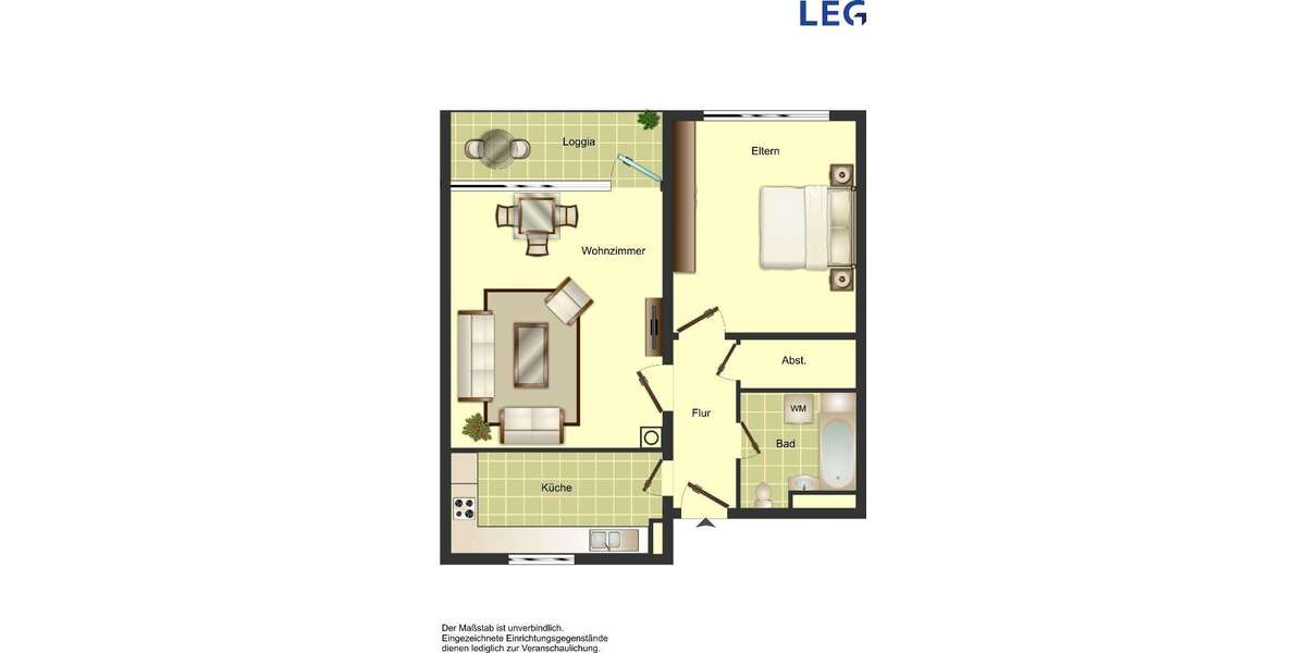 Etagenwohnung Düsseldorf Garath - 2.5 Zimmer, 54 m&sup2;, 599&euro; | Angebot:27485662