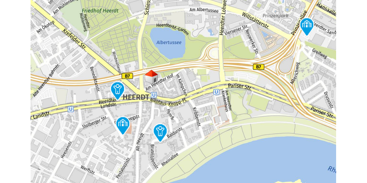 Wohnen auf einer Ebene Moderne, hochwertige 3 Zimmer-Wohnung mit Bungalow-Charakter - Erdgeschoßwohnung Düsseldorf Heerdt | Angebot:27496473