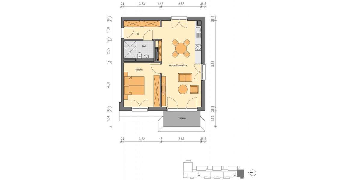 Etagenwohnung Düsseldorf Stadtbezirk 3 - 2 Zimmer, 61 m&sup2;, 731&euro; | Angebot:27551845