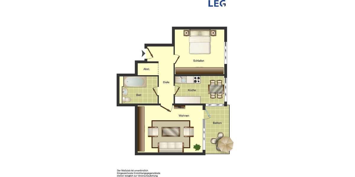 Etagenwohnung Düsseldorf Stadtbezirk 10 - 2 Zimmer, 55 m&sup2;, 302&euro; | Angebot:27485701