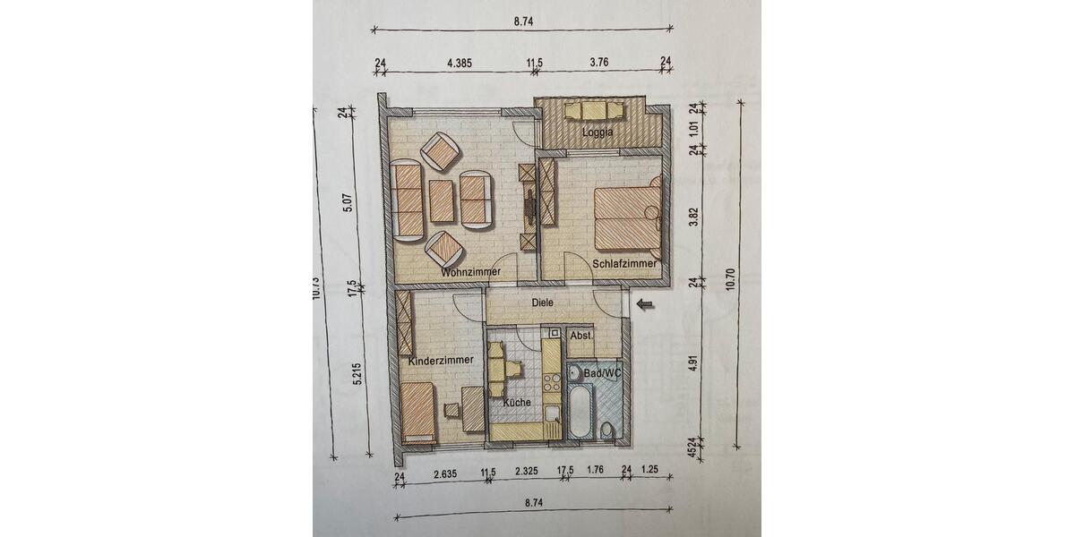 Etagenwohnung Leverkusen Alkenrath - 3 Zimmer, 70 m&sup2;, 190.000&euro; | Angebot:27513376