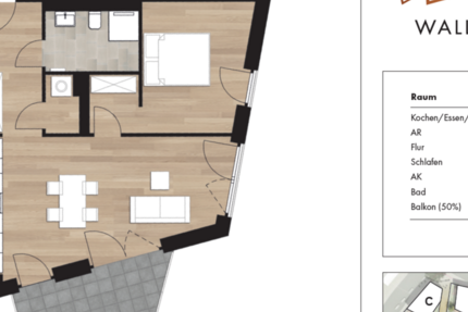 Wohnung Ratingen Süd - 2 Zimmer, 62 m&sup2;, 1.145&euro; | Angebot:27504368