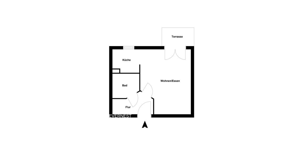 Erdgeschoßwohnung Düsseldorf Stadtbezirk 9 - 1 Zimmer, 32 m&sup2;, 220.000&euro; | Angebot:8933805