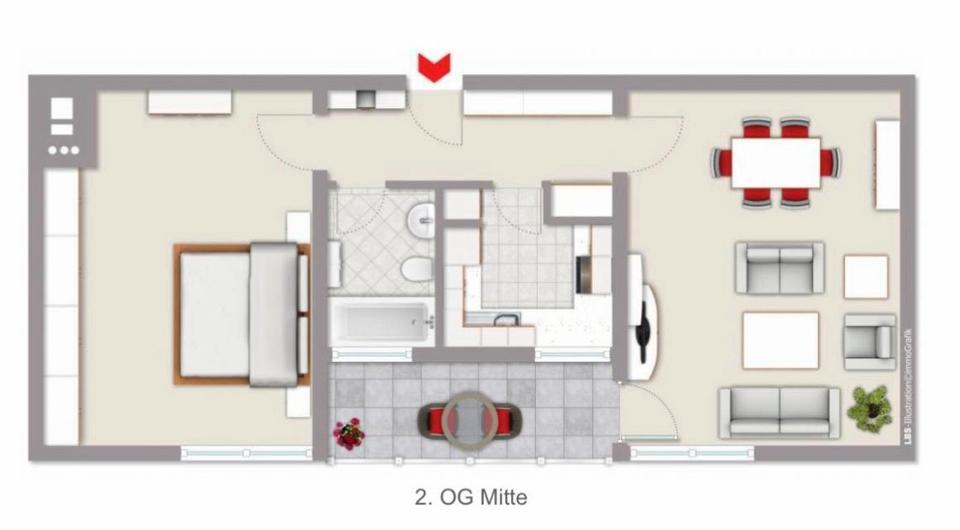 Etagenwohnung Düsseldorf Stadtbezirk 6 - 2 Zimmer, 65 m&sup2;, 269.000&euro; | Angebot:27501043