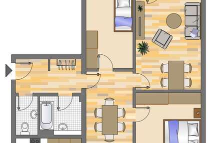 Wohnung Düsseldorf Hassels - 3 Zimmer, 81 m&sup2;, 989&euro; | Angebot:27485537