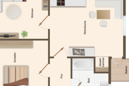 Wohnung Duisburg Hochfeld - 2 Zimmer, 61 m&sup2;, 495&euro; | Angebot:27454357