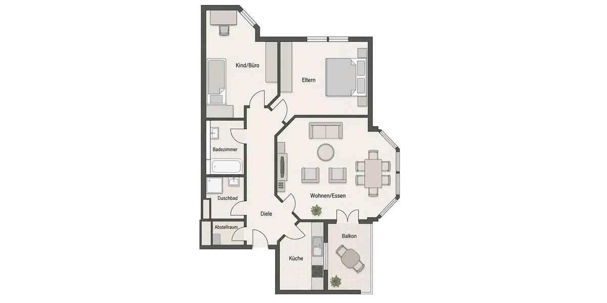 Etagenwohnung Solingen Mitte - 3 Zimmer, 83 m&sup2;, 243.000&euro; | Angebot:27462436