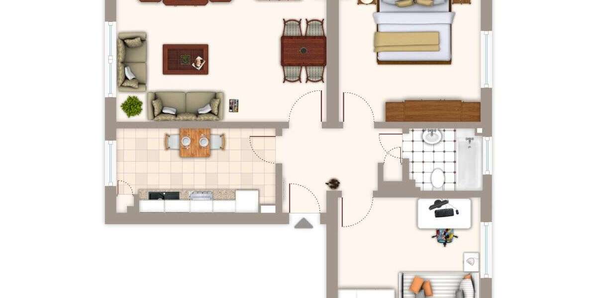 Etagenwohnung Mönchengladbach Nord - 3 Zimmer, 62 m&sup2;, 639&euro; | Angebot:27505794