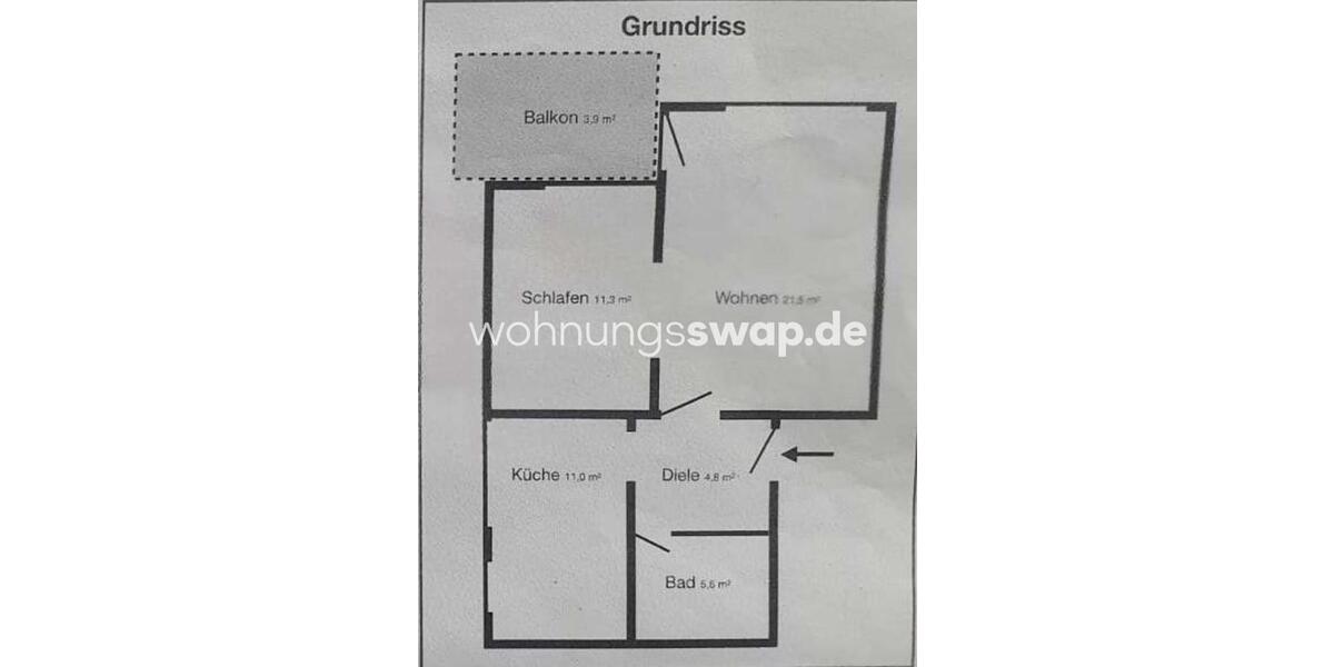 Etagenwohnung Düsseldorf Stadtbezirk 6 - 1 Zimmer, 58 m&sup2;, 1.100&euro; | Angebot:25657195